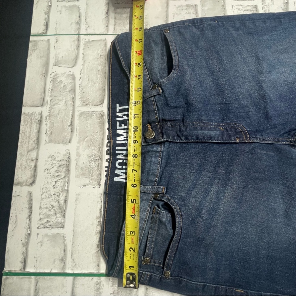 Monument Men's Jeans Blue Dark Wash straight leg Skinny Jeans. Stretch. See pics - Picture 7 of 11